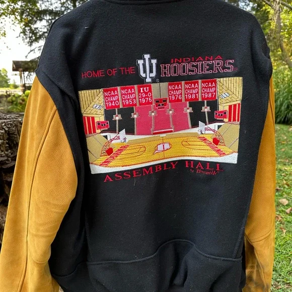 Brumik leather jacket indiana hoosiers basketball assembly hall